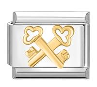 Quiges - 9mm Italian Style Charm Link Module Stainless Steel for Italian Style Bracelets