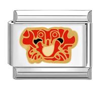 Quiges - 9mm Italian Style Charm Link Module Stainless Steel Happy Crab for Italian Style Bracelets