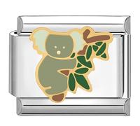 Quiges - 9mm Italian Style Charm Link Module Stainless Steel Koala bear for Italian Style Bracelets
