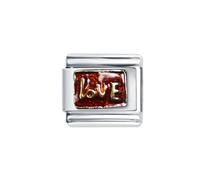 Quiges - 9mm Italian Style Charm Link Module Stainless Steel Love for Italian Style Bracelets