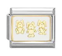 Quiges - 9mm Italian Style Charm Link Module Stainless Steel Rabbit for Italian Style Bracelets