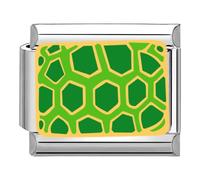 Quiges - 9mm Italian Style Charm Link Module Stainless Steel Turtle Pattern for Italian Style Bracelets