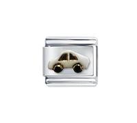 Quiges - 9mm Italian Style Charm Link Module Stainless Steel White Car for Italian Style Bracelets