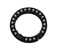 Quiges Clip Ring Carrier Black 22 mm Stainless Steel Connector with Zirconia Crystals for Necklace and Coin Pendant