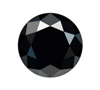 Quiges Diamond Cut 12 mm Eligo Round Zirconia Black for Silver Ring