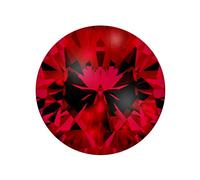 Quiges Diamond Cut 12 mm Eligo Round Zirconia Red for Silver Ring