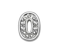 Quiges Floating Living Memory Charm Alpahbet Silver Plated O with Cubic Zirconia for Personalised Memory Lockets
