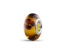 Quiges Glass Bead for Women Handmade Honey with Brown Flowers