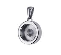 Quiges High Polish Stainless Steel Pendant Locket with Screw Top Shiny Silver for Interchangeable 12mm Mini Coins