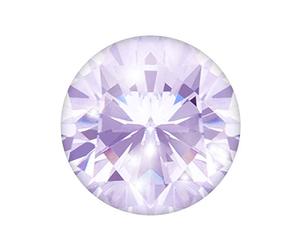 Quiges Interchangeable Mini Coin 12mm Lila Purple Round Cubic Zirconia