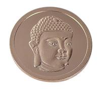 Quiges Rose Gold Plated Small 25mm Coin Buddha Face for Interchangeable Pendant Necklace