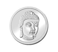 Quiges Silver Plated Large 33mm Coin Buddha Head for Interchangeable Pendant Necklace