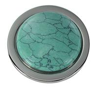 Quiges Silver Plated Small 25mm Coin Natural Stone Turquoise for Interchangeable Pendant Necklace