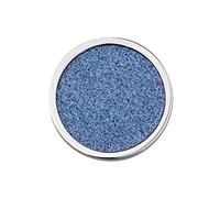 Quiges Silver Stainless Steel Large 33mm Coin Blue Sparkling Glitter for Interchangeable Pendant Necklace