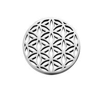 Quiges Silver Stainless Steel Large 33mm Coin Geometric Flower Pattern for Interchangeable Pendant Necklace