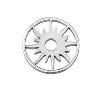 Quiges Silver Stainless Steel Large 33mm Coin Sun Shape for Interchangeable Pendant Necklace