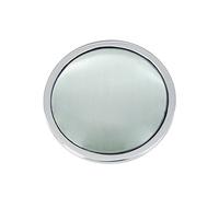 Quiges Silver Stainless Steel Large 33mm Coin White Cat Eye for Interchangeable Pendant Necklace