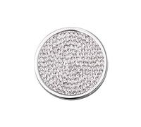 Quiges Silver Stainless Steel Small 25mm Coin White Crystal Zirconia for Interchangeable Pendant Necklace