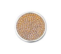 Quiges Silver Stainless Steel Small 25mm Coin Yellow Crystal Zirconia for Interchangeable Pendant Necklace