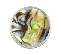 Quiges Stainless Steel Interchangeable Mini Coin 12mm Natural Yellow and Green Shell