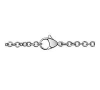 Quiges Women Belcher Chain Necklace Silver Stainless Steel with Lobster Clasp without Pendant 90cm