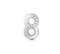 Quiges Women Mesh Bracelet Charm Infinity with Zirconia made of 925 Sterling Silver