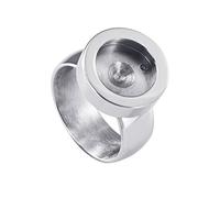 Quiges Women's Silver-Plated Stainless Steel Ring for 12 mm Mini Coins for Replacement, Rubber
