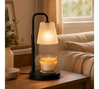 QUIGO Candle Warmer Lamp, Smooth Frosted Lampshade, Black | With Timer Height Adjustable Dimmable Frosted Glass Lampshade Electric Candles Home Decor Gift for Women Table Night Light