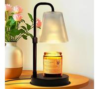 QUIGO Candle Warmer Lamp with Timer Dimmable Adjustable Height Glass Lampshade Electric Wax Melter for Scented Candles Desk Table Night Light Lamp Aesthetic Room Decor House Warming Gifts for Women