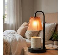 QUIGO Candle Warmer Lamp with Timer Dimmable Adjustable Height Glass Lampshade Electric Wax Melter for Scented Candles Night Light Lamp Desk Table Aesthetic Room Decor Warming Gifts for Women Orange