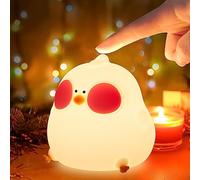 QUIGO Night Light for Kids Kawaii Baby Night Light with 7 Led Colors Changing,Lights for Room Silicone Led Portable Chick Lamp,Breastfeeding,Children Room Decor