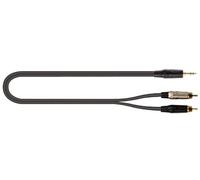QUIK LOK JUST J352RCA/5 | 3.5 mm Male Jack to 2 RCA Male Stereo Adapter Cable | Length 1.5 m | Black | Balanced Audio for Hi-Fi and DJ Connections