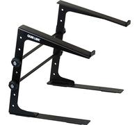 QUIK LOK - LPH/009 Multifunctional and Modular Table Stand, Base with Plates 30.5 cm x 3 cm, with Rubber Strips, Two Clamps Supplied, Height Adjustable, Steel, Colour Black