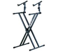 Quik Lok QL/642 Double Braced Double Tier Keyboard Stand - Black