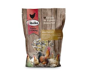 Quiko Hobby Farming Mini Popcorn 500g - For chickens, quails & poultry - Healthy, natural snack - Highly digestible energy supplier - Promotes natural pecking behaviour