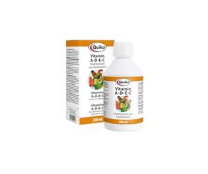 Quiko Vitamin A-D-E-C -200 ml For vitamin supply for pet birds, racing pigeons and chickens - For vitamin supply after coccidia cures - Ideal in stress situations