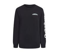 Quiksilver Boys Black Omni Wave Logo Graphic Long Sleeve T-Shirt 10-12