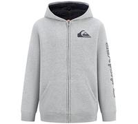 Quiksilver Boy's Full-Zip Sherpa Lined Fleece Hoodie Sweatshirt Hooded, Grey Mixed, 14-16