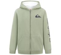 Quiksilver Boy's Full-Zip Sherpa Lined Fleece Hoodie Sweatshirt Hooded, Sea Spray, 10-12