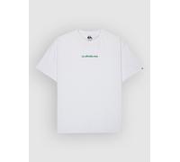 Quiksilver Fractured Wave Short Sleeve T-Shirt White Green Pink - XS
