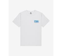 Quiksilver Fundamental Ripples Short Sleeve T-Shirt White Blue Pink - XS