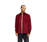 Quiksilver Long Sleeve Shirt Smoke Trail Cord Mens Red