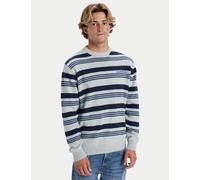 Quiksilver male When We Stripe Cotton Blend Jumper - XL - Grey Mix, Grey Mix