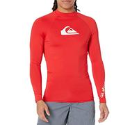 Quiksilver Men's All Time Long Sleeve Rashguard UPF 50 Sun Protection Surf Shirt Rash Guard, Quik Red, XXL