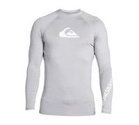 Quiksilver Men's All Time Long Sleeve Rashguard UPF 50 Sun Protection Surf Shirt Rash Guard, Sleet Heather, XS