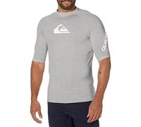 Quiksilver Men's All Time Rashguard Maillot de Surf À Manches Courtes Protection Solaire UPF 50 Rash Guard Shirt, Heather Brazil, XL