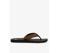 Quiksilver Mens Carver Suede Core Flip Flops - Brown, Brown, Size 12, Men Brown