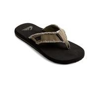 QUIKSILVER MENS FLIP FLOPS.MONKEY ABYSS KHAKI FRAYED CANVAS THONGS SANDALS W25
