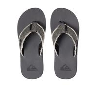 QUIKSILVER MENS FLIP FLOPS.NEW MONKEY ABYSS GREY BLACK CANVAS THONGS SANDALS W25