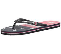 Quiksilver Men's Molokai 3 Point Flip Flop Sandal, Black/White/Blue Art, 7 UK